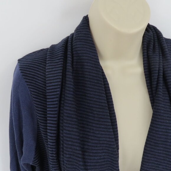 Lululemon Womens 12 Iconic Wrap Cadet Blue Stripe Pullover Cowl Neck Sweater Top - Picture 3 of 11